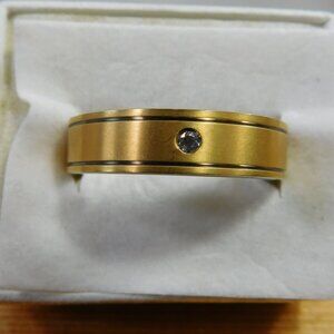 Men's Titanium Ring with Small Diamond